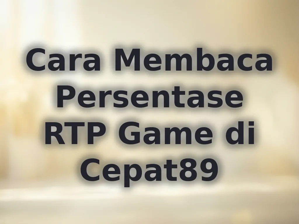 Cara Membaca Persentase RTP Game di Cepat89